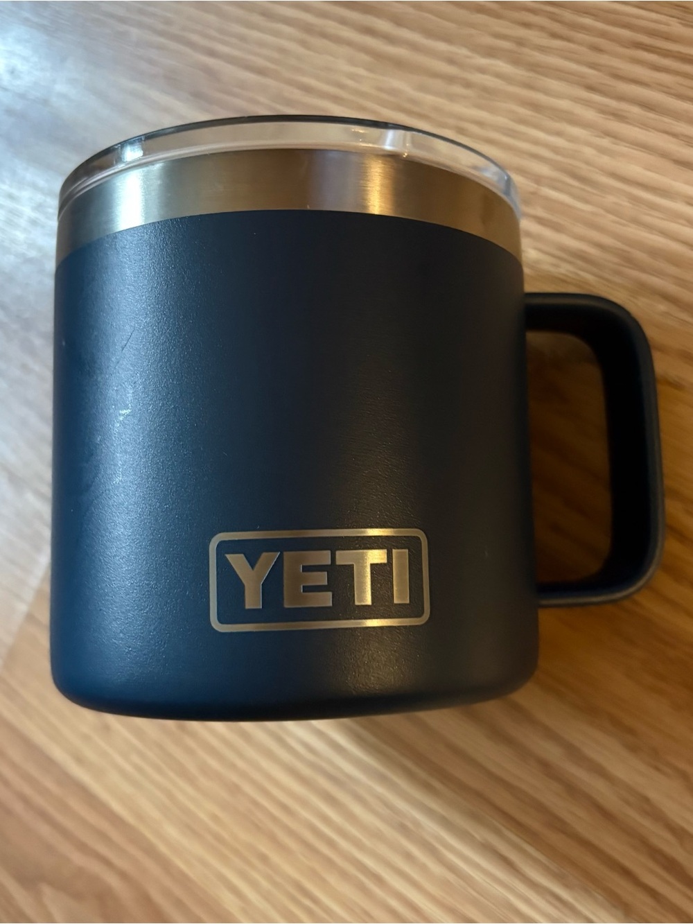 Genuine YETI Rambler 14oz Stainless Steel Mug Cup Navy Blue Pre-Owned